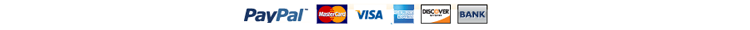 We accept Paypal, Visa, Mastercard, American Express, Discover, and your atm bank debit card.